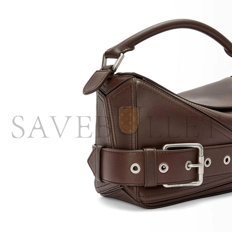 L0ew* small puzzle biker bag in shiny calfskin a510s21xc7 (24*16.5*10.5cm)